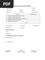 Yield Investigation Report