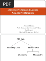 Exploratory Research Design: Qualitative Research