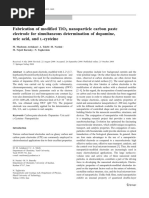 Fabrication of Modified Tio Nanoparticle Carbon Paste Electrode For Simultaneous Determination of Dopamine, Uric Acid, and - Cysteine