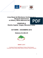 Línea Basal Del Monitoreo Centinela de La Situación Nutricional en Niñas y Niñas Menores de 5 Años