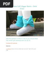 Crochet Bow Cuff Slipper Boots - Child Sizes