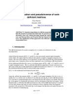 QR Factorisation and Pseudoinverse of Rank-Deficient Matrices