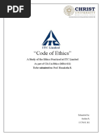 "Code of Ethics": A Study of The Ethics Practiced at ITC Limited