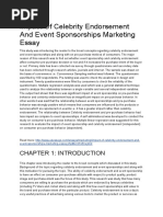 Impact of Celebrity Endorsement and Event Sponsorships Marketing Essay-Assignment