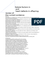 Maternal Lifestyle Factors in Pregnancy and Congenital Heart Defects in Offspring: Review of The Current Evidence