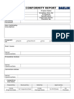 A#9 - Non Conformity Report Form Rev 2.