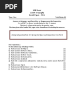 ICSE Board Class X Geography Board Paper - 2015