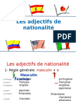 Adjectifs Nationalité