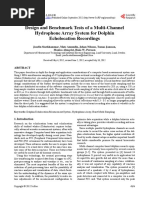 Design and Benchmark Tests of A Multi-Channel Hydrophone Array System For Dolphin Echolocation Recordings