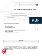 TUR 001. Planilla de Solicitud de Registro Taquilla Unica