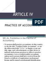 ARTICLE IV - Practice of Accountancy