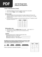 Unit Test Study Guide Patterns and Equations