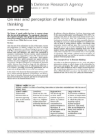 Lalu, Petteri - On War and Perception of War in Russian Thinking