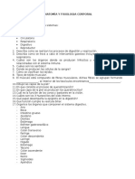 Cuestionario de Repaso Anatomía y Fisiología.