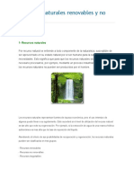 Recursos Naturales Renovables y No Renovables