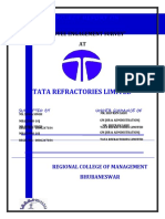 Employee Engagement Survey Project at Tata Refractories Ltd.