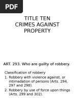 Title Ten Crimes Against Property