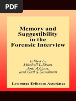 Eisen, Mitchell L. - Memory and Suggestibility in The Forensic Interview (Personality and Clinical Psychology) (2001) PDF