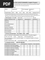 English Needs Survey