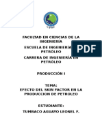 Efecto Del Skin Factor en La Produccion de Petroleo