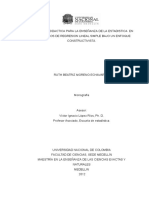 Propuesta Didactica para La Enseñanza de La Estadistica en Los Modelos de Regresion Lineal Simple Bajo Un Enfoque Constructivista