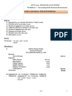 ACCT 1005 Worksheet 1 Selected Solutions 2016 Practice Questions