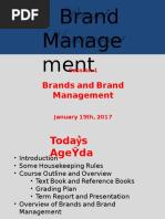 Brands and Brand Management - Lecture 1