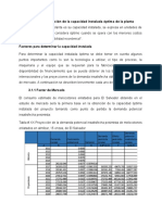 PARTE I, Determinación de La Capacidad Instalada Óptima de La Planta