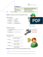 Prepositions of Place 2 PDF