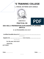 St. Mary'S Training College: Practical On Edu 402.2: Preparation &uploading of Journal Article