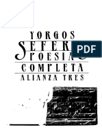 SEFERIS, Y - Poesía Completa - Alianza, Madrid, 1986