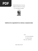 Auditoria de La Seguridad de Los Sistemas Computacionales