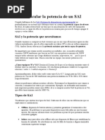 Cómo Calcular La Potencia de Un SAI