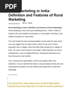 Rural Marketing in India: Definition and Features of Rural Marketing