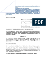 St-845ccAcción de Tutela para El Reintegro de Los Trabajadores Con Fuero Sindical Es Improcedente