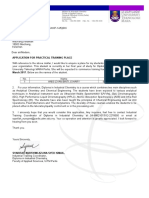 Application Letter For Industrial Training