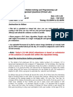 CSE1001 - Poblem Solving and Programming Lab Assignment Questions Faculty: Prof. Rajesh M Sem.: Fall 2016 Class NBR: 1738 Instruction To Follow