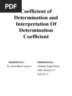 Coefficient of Determination and Interpretation of Determination Coefficient