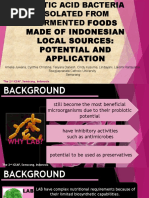 Lactic Acid Bacteria Isolated From Fermented Foods Made of Indonesian Local Sources: Potential and Application. Power Point Presentation