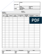 Hydrostatic Test (Log) : Quality Control Form