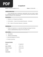 Jagadeesh Resume