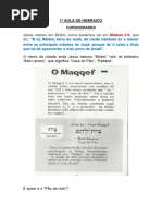 1 Aula de Hebraico PDF