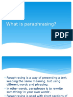 What Is Paraphrasing