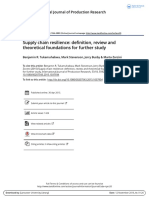 Supply Chain Resilience Definition Review and Theoretical Foundations For Further Study