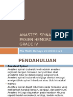 Anastesi Spinal Pada Pasien Hemoroid Grade IV PTT