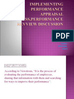 Implementing Performance Appraisal Process, Performance Revview Discussion Changes