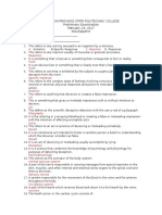 Mountain Province State Polytechnic College Preliminary Examination February 24, 2017 Polygraphy