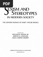 William B. Swann JR., Judith H. Langlois, Lucia Albino Gilbert Sexism and Stereotypes in Modern Society The Gender Science of Janet Taylor Spence