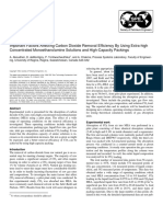 Important Factors Affecting Carbon Dioxide Removal Efficiency by Using Extra-High Concentrated Monoethanolamine Solutions and High-Capacity Packings, (1998)