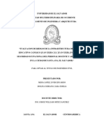 Evaluación de Riesgos de La Infraestructura Del Complejo Educativo Católico Juan XXIII, Enfocada A La Seguridad Ocupacional Del Personal Docente y Administrativo en La Ciudad de Santa Ana, El Salvador